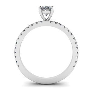 Oval Diamond Ring with Side Pave - Photo 1