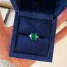 3.31 carat Emerald and Side Trillion Diamonds Ring, Image 13