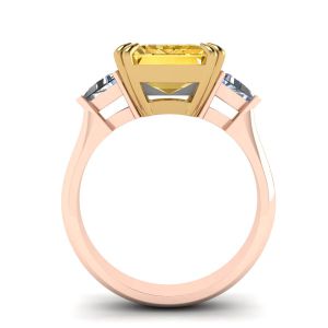 Emerald Cut Yellow Sapphire Ring Rose Gold - Photo 1