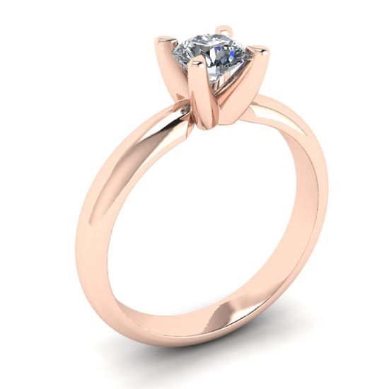 Solitaire Diamond Ring V-shape Rose Gold,  Enlarge image 4