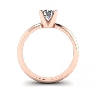Solitaire Diamond Ring V-shape Rose Gold - Photo 1