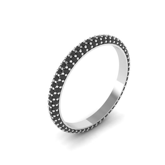 Black Diamonds Triple Pave Eternity Ring, Enlarge image 1