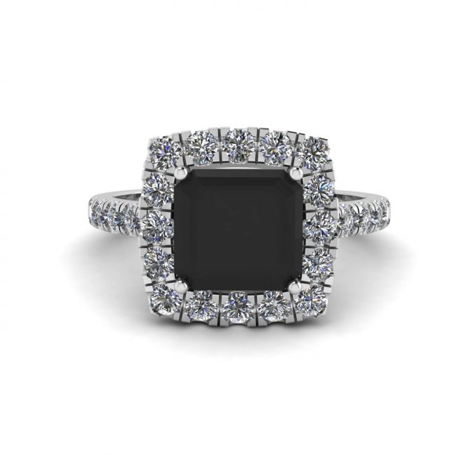 Princess Black Diamond Ring