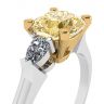 Cushion Yellow Diamond with Side White Pears Ring, Image 2
