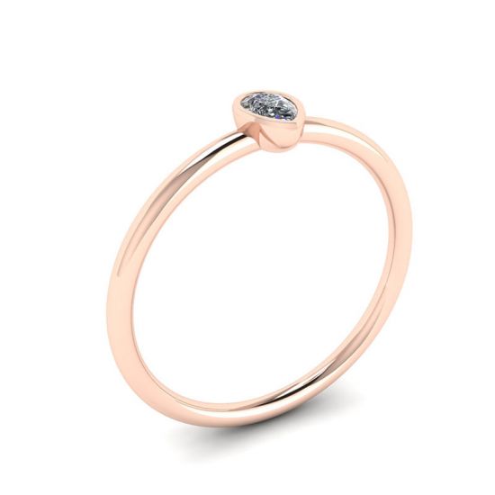 Pear Diamond Small Ring La Promesse Rose Gold,  Enlarge image 4