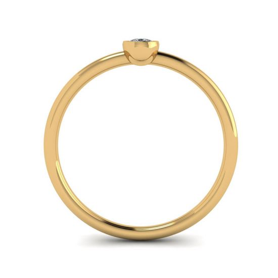 Pear Diamond Small Ring La Promesse Yellow Gold,  Enlarge image 2