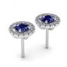 Sapphire Stud Earrings with Detachable Diamond Halo, Image 3