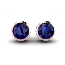 Sapphire Stud Earrings in Rose Gold