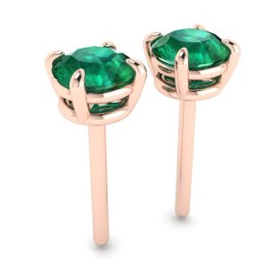 Classic Emerald Stud Earrings Rose Gold - Photo 2