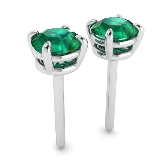 Classic Emerald Stud Earrings, More Image 1
