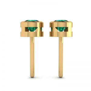 Emerald Stud Earrings in Yellow Gold - Photo 1
