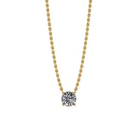 Classic Solitaire Diamond Necklace on Thin Chain Yellow Gold Classic Solitaire Diamond Necklace on Thin Chain Yellow Gold