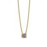 Classic Solitaire Diamond Necklace on Thin Chain Yellow Gold, Image 2