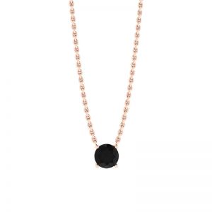 Classic Solitaire Diamond Necklace on Thin Chain Rose Gold