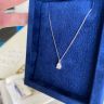 Pear Diamond Solitaire Necklace on Thin Chain, Image 4