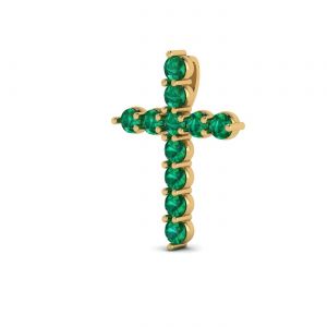 Emerald Cross Pendant - Photo 2