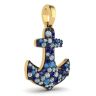 Anchor Sapphire Pendant in 18K Yellow Gold, Image 2