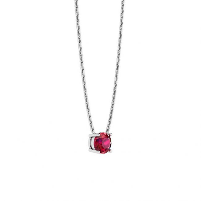 1/2 carat Round Ruby on White Gold Chain - Photo 1