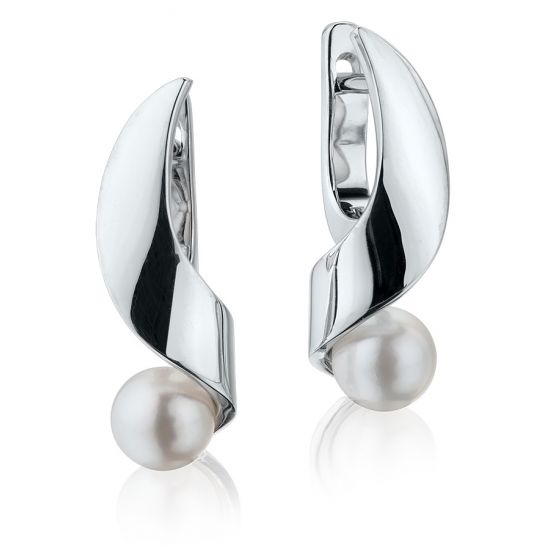 Small Earrings with Sea Pearls - Ruban Collection, Enlarge image 1